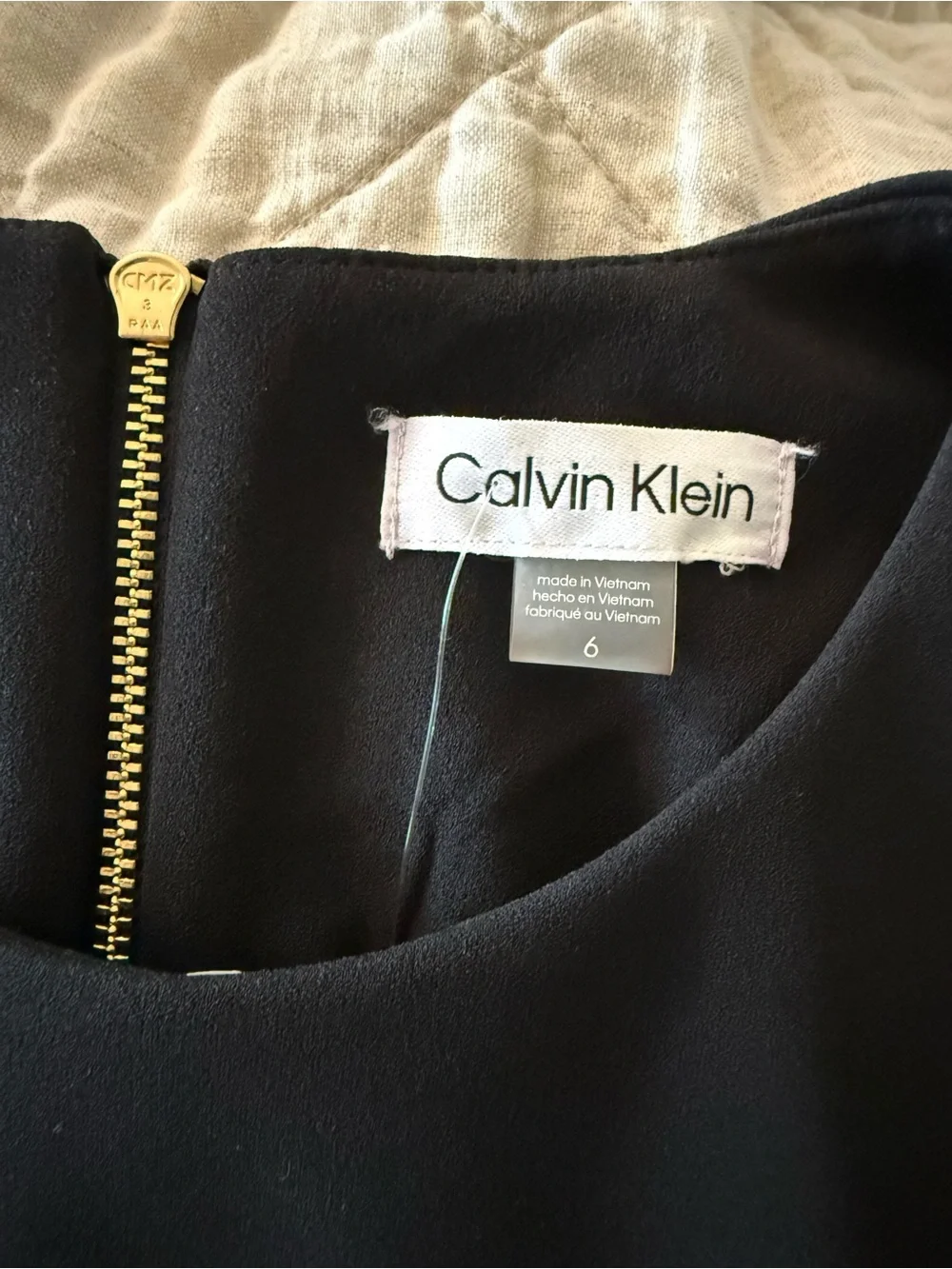 Calvin Klein Black Midi Sheath Dress with Ruffle Sleeves - Picture 5 of 7